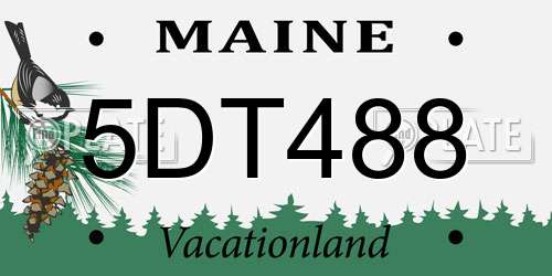 5DT488 Maine License Plate
