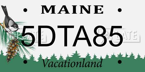 5DTA85 Maine License Plate