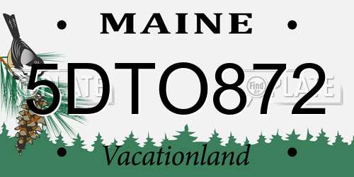 5DTO872 Maine License Plate