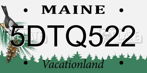 5DTQ522 Maine License Plate