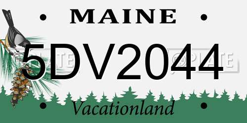 5DV2044 Maine License Plate