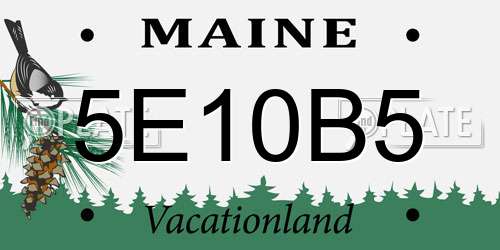 5E10B5 Maine License Plate