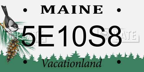 5E10S8 Maine License Plate