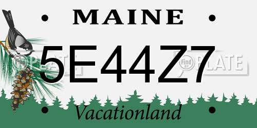 5E44Z7 Maine License Plate