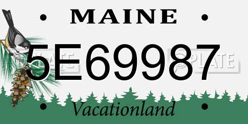 5E69987 Maine License Plate