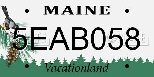 5EAB058 Maine License Plate