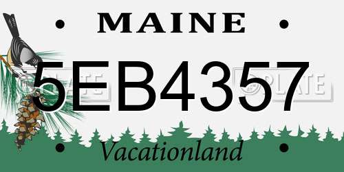 5EB4357 Maine License Plate