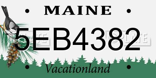 5EB4382 Maine License Plate