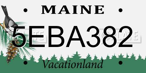 5EBA382 Maine License Plate