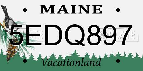 5EDQ897 Maine License Plate