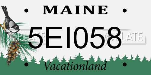 5EI058 Maine License Plate