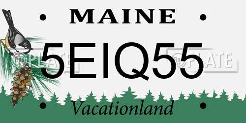 5EIQ55 Maine License Plate