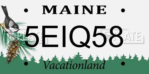 5EIQ58 Maine License Plate