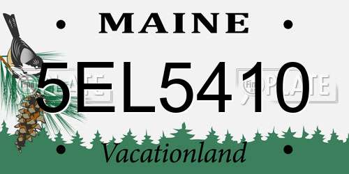 5EL5410 Maine License Plate