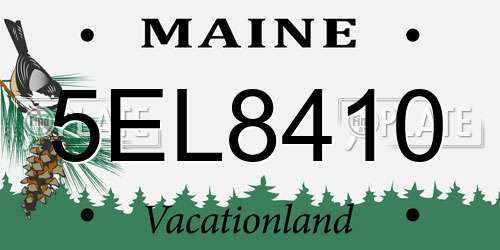 5EL8410 Maine License Plate