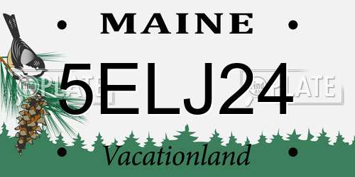 5ELJ24 Maine License Plate