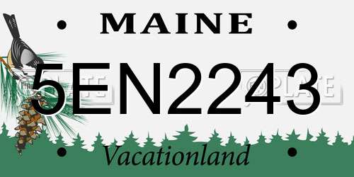 5EN2243 Maine License Plate