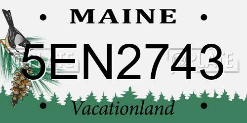 5EN2743 Maine License Plate
