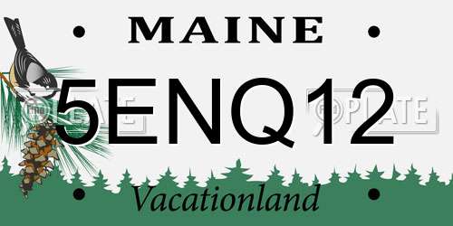 5ENQ12 Maine License Plate