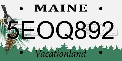 5EOQ892 Maine License Plate