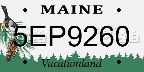 5EP9260 Maine License Plate