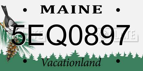 5EQ0897 Maine License Plate