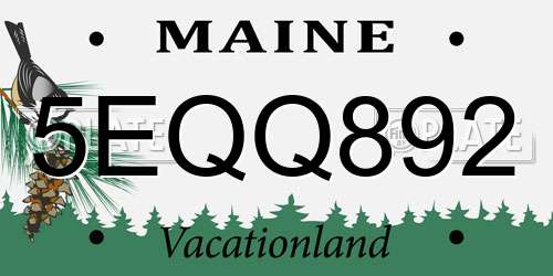 5EQQ892 Maine License Plate
