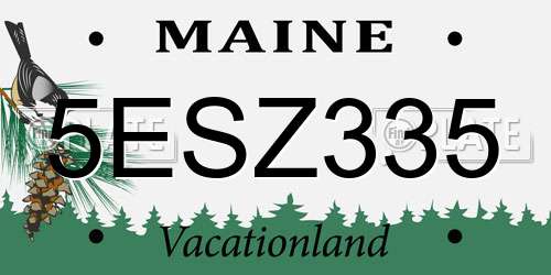 5ESZ335 Maine License Plate