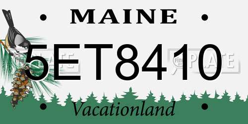 5ET8410 Maine License Plate