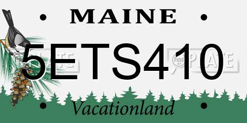 5ETS410 Maine License Plate