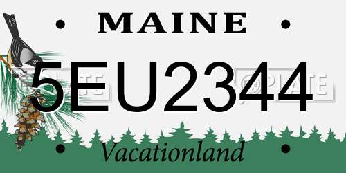 5EU2344 Maine License Plate