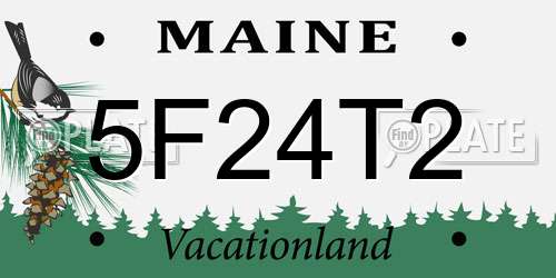 5F24T2 Maine License Plate