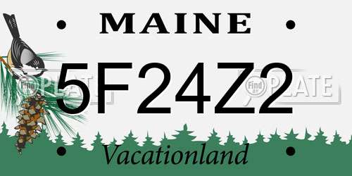 5F24Z2 Maine License Plate