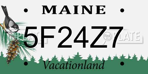 5F24Z7 Maine License Plate