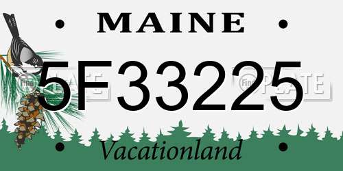 5F33225 Maine License Plate