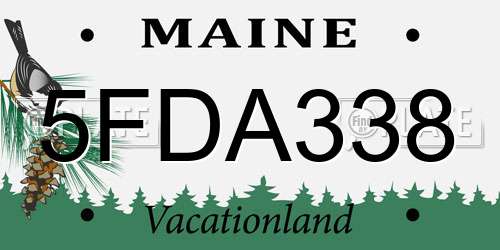 5FDA338 Maine License Plate