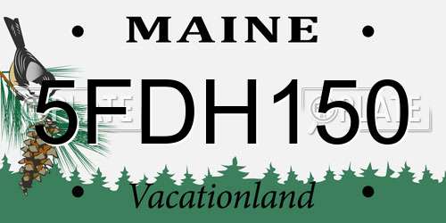 5FDH150 Maine License Plate