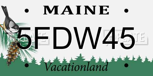 5FDW45 Maine License Plate