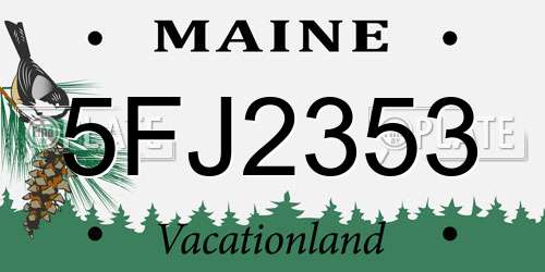 5FJ2353 Maine License Plate