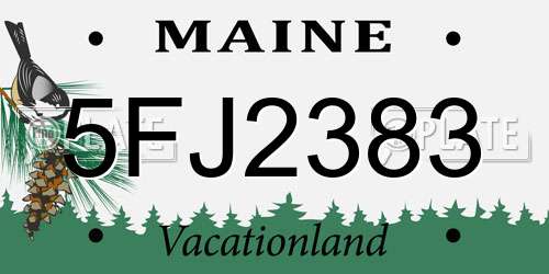 5FJ2383 Maine License Plate