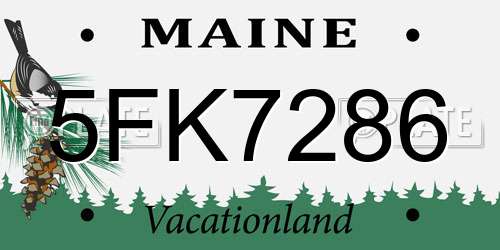 5FK7286 Maine License Plate