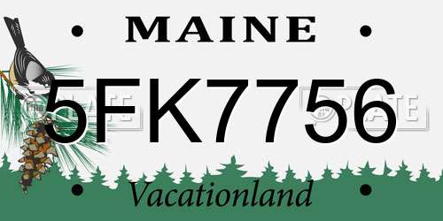 5FK7756 Maine License Plate