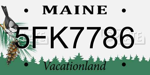 5FK7786 Maine License Plate