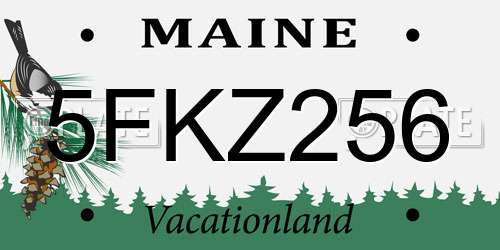 5FKZ256 Maine License Plate