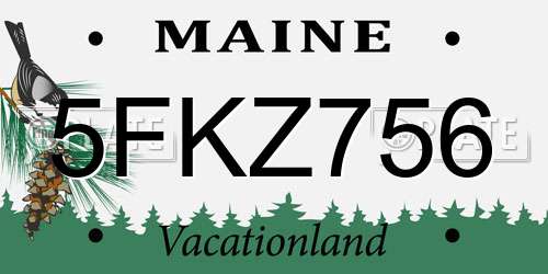 5FKZ756 Maine License Plate