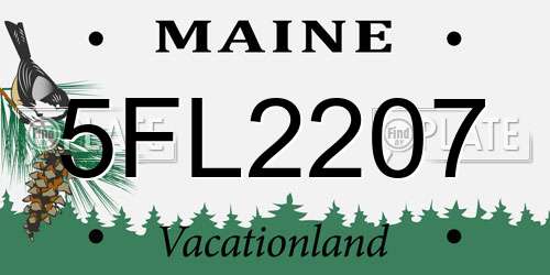 5FL2207 Maine License Plate