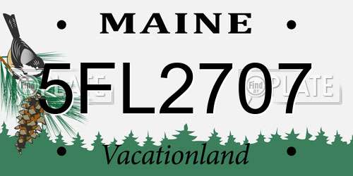 5FL2707 Maine License Plate