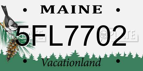 5FL7702 Maine License Plate