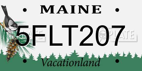 5FLT207 Maine License Plate