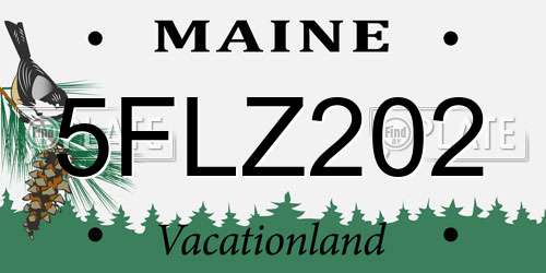 5FLZ202 Maine License Plate